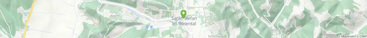 Kartendarstellung des Standorts für Rosen-Apotheke in 8083 Sankt Stefan im Rosental